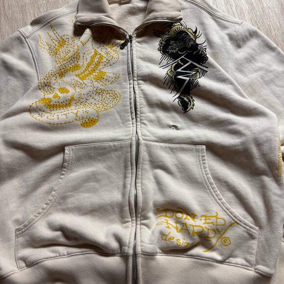 Y2K Ed Hardy by Christian Audigier Full Zip Rhinestone Jacket - Picture 3 of 10